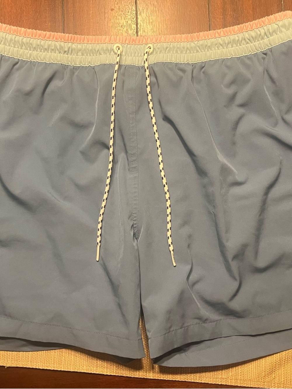 chubbies Pale Blue Swim Shorts with Pink Waistband